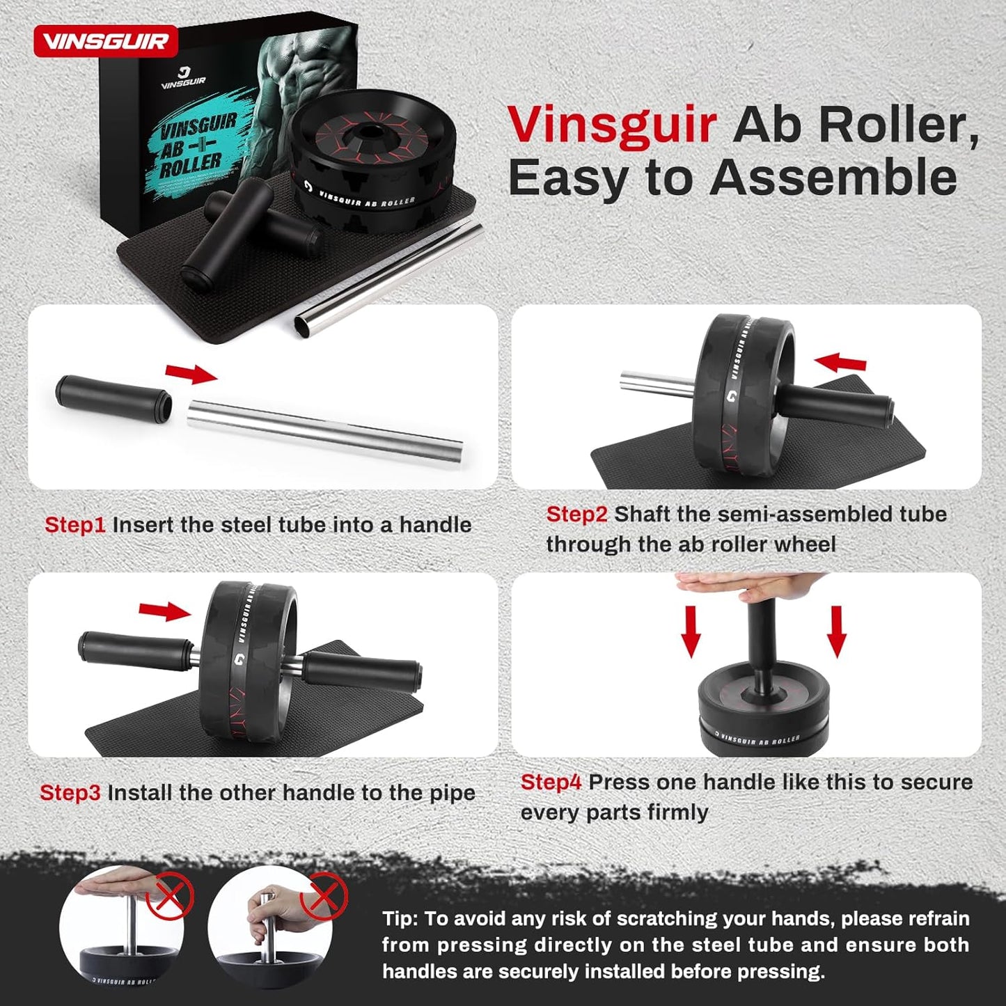 VINSGUIR Ab Roller Wheel