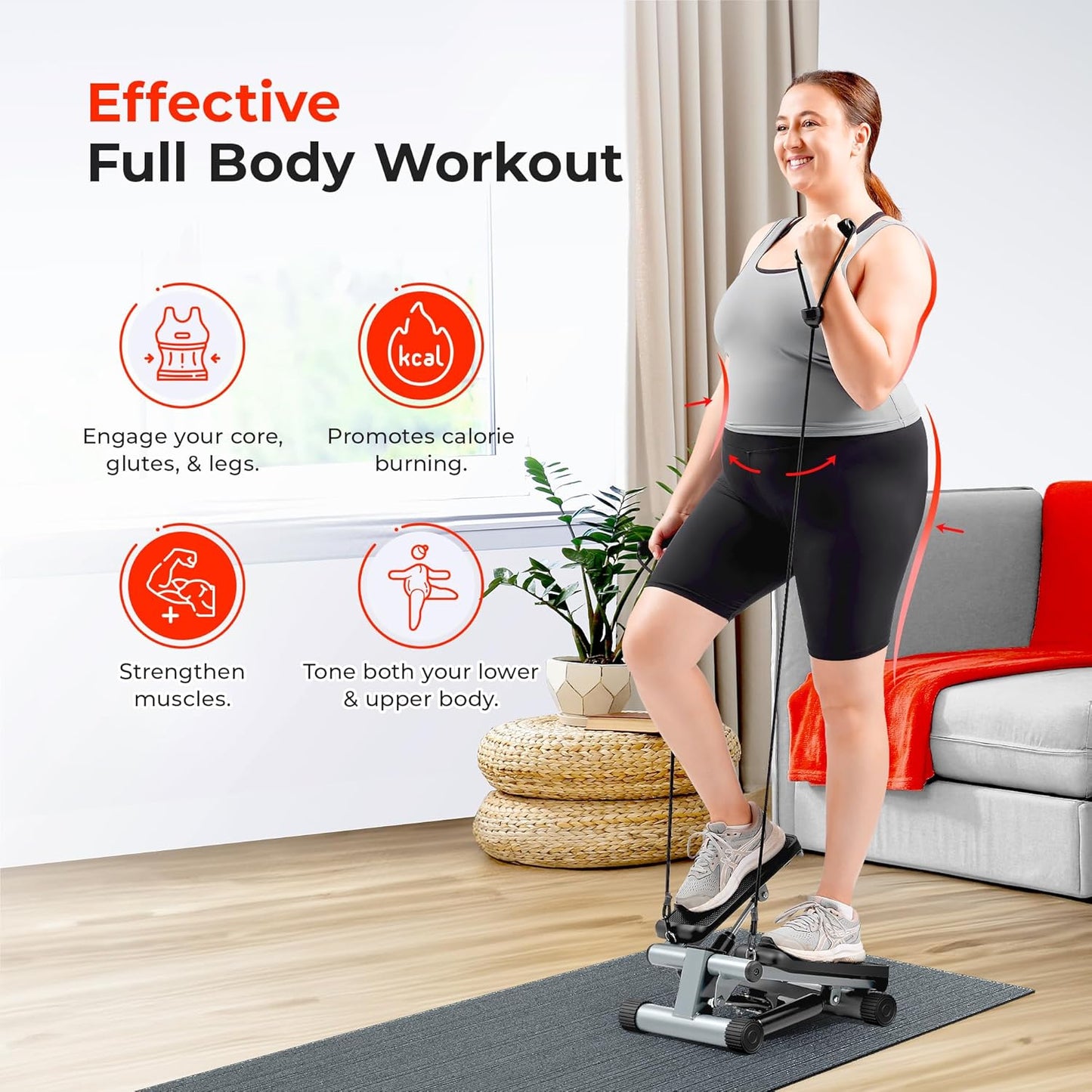 Sunny Health & Fitness Mini Stepper for Exercise at Home
